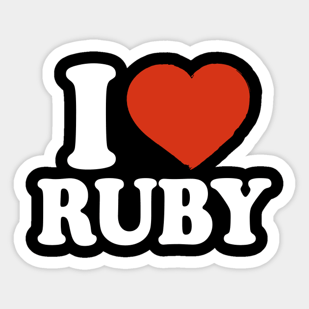 I Love Ruby Sticker by Saulene